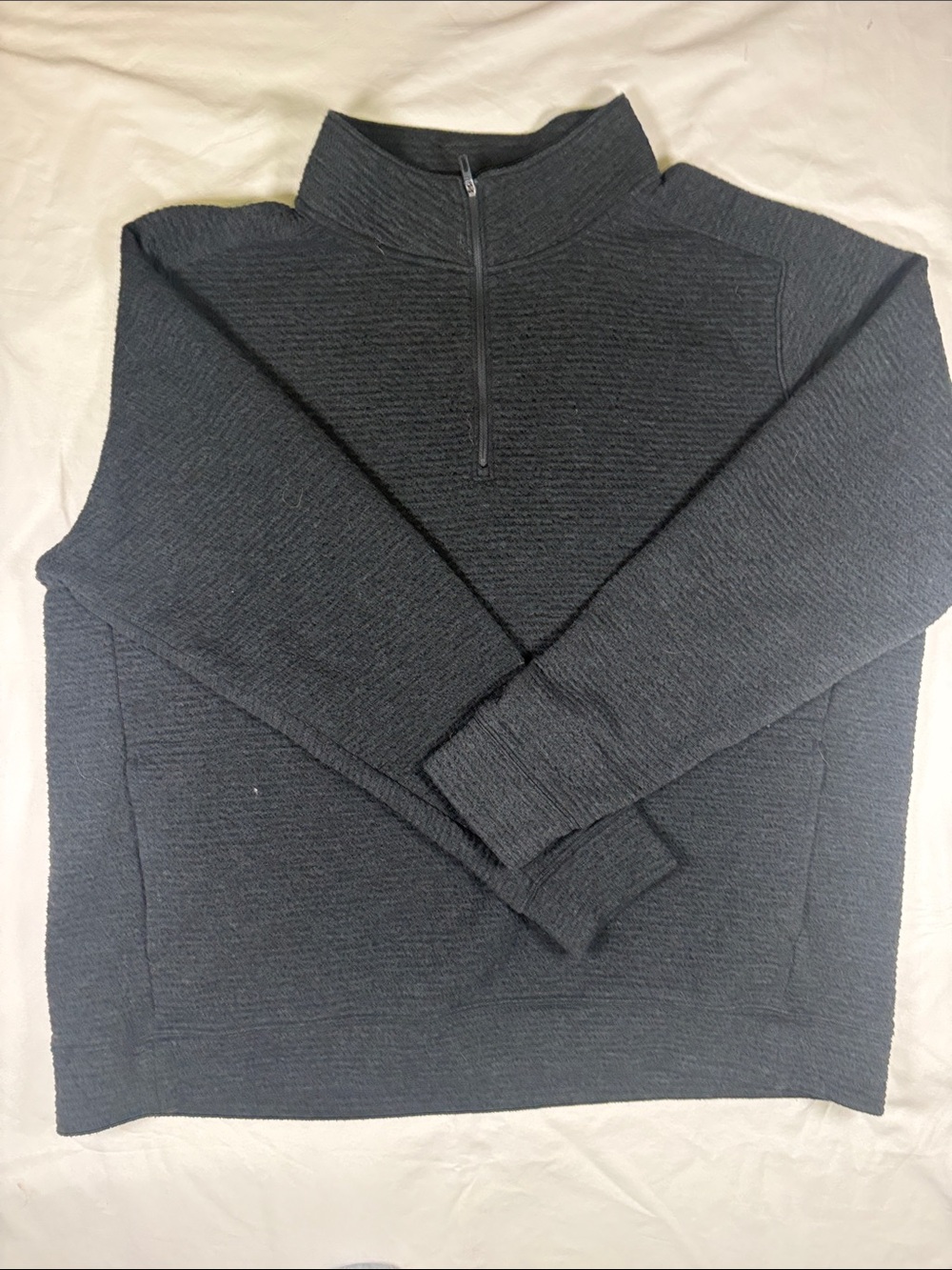 Men's Half-Zip Textured Quarter-Zip Sweater - Charcoal